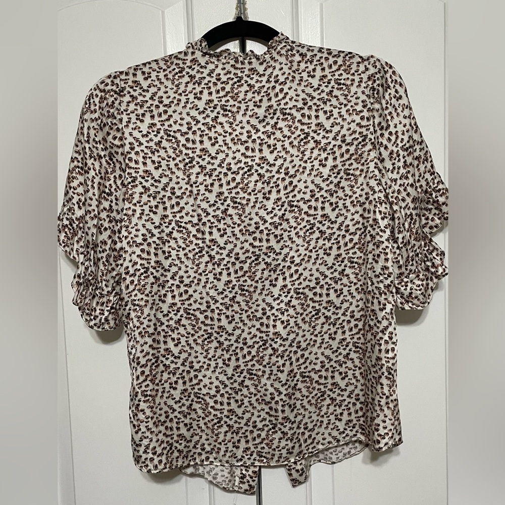 Hale Bob Leopard Print Blouse Size Xs / Oversized… - image 2